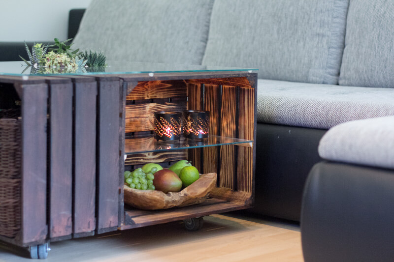 DIY Couchtisch aus Obstkisten
